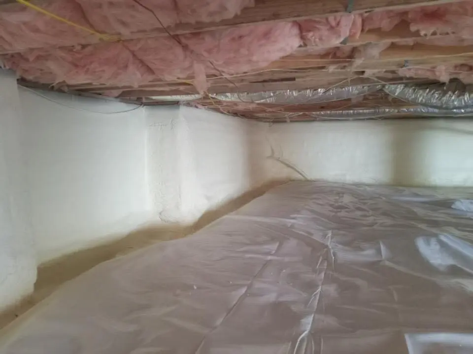 Crawl space encapsulation with closed-cell spray foam for Spray Foam Roofing in New Carrollton